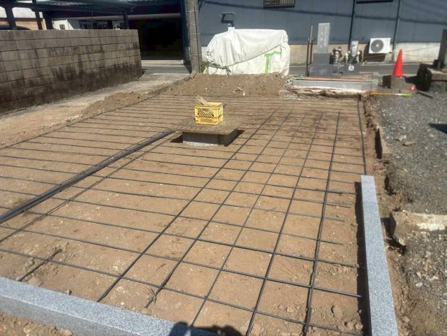 桑名市佛眼院　永代供養墓工事　㉔型枠鉄筋組